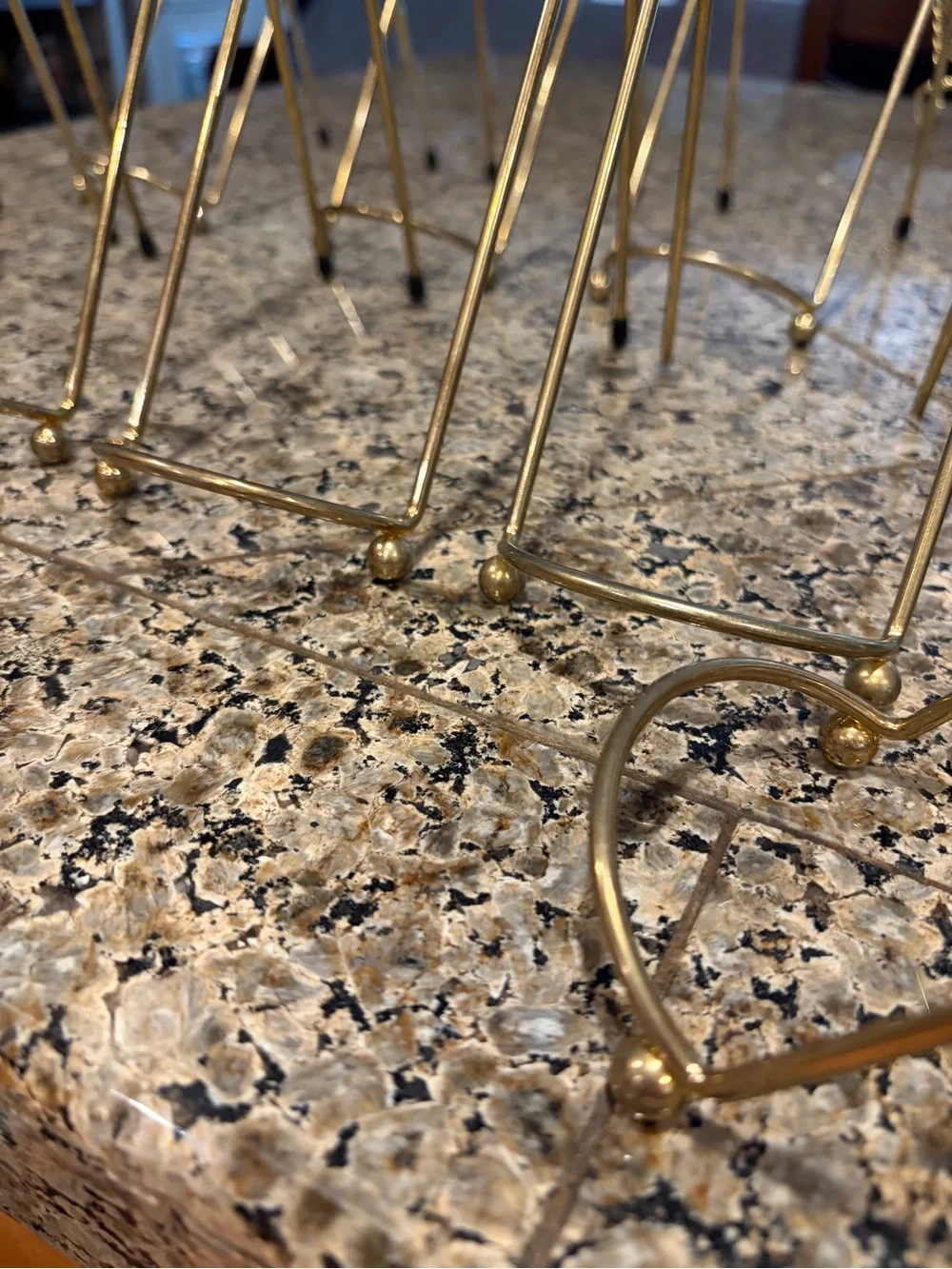 Gold Tone Vintage Ball Feet Plate Easels MCM Lof of 10!